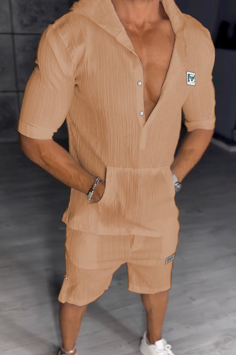 Rendkívüli, kapucnis férfi kétrészes szett