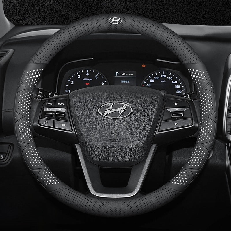 Ultravékony, légáteresztő, valódi bőr kormánykerékborítás csúszásgátló markolattal