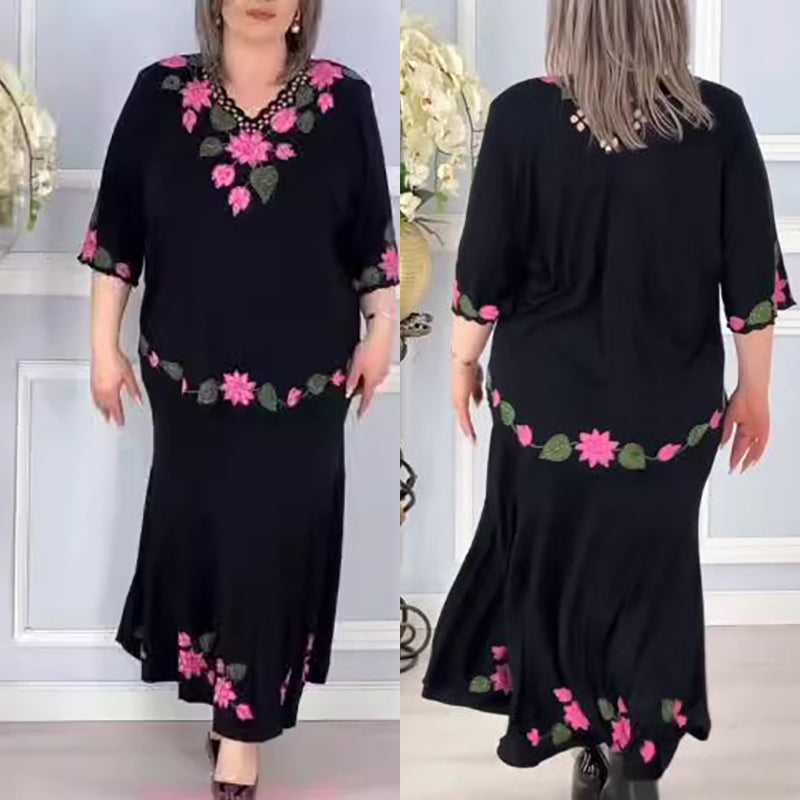 đ·ElegĂĄns virĂĄgmintĂĄs nĆi ruha V-nyakkal