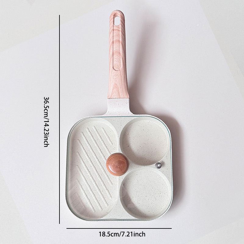 3 az 1-ben reggeliző serpenyő – Tapadásmentes, egyenletesen hőelosztó, időtakarékos kialakítás