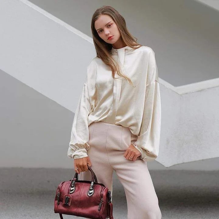 Γυναικεία δερμάτινη τσάντα μεγάλης χωρητικότητας-GR