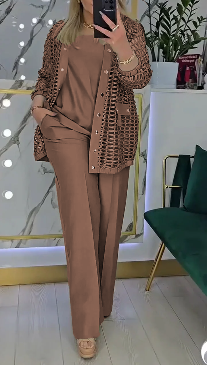 Női, háromrészes üreges ingázóruha