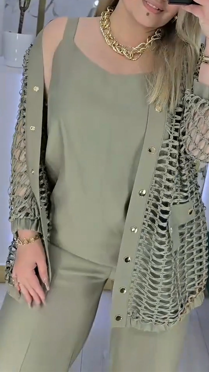 Női, háromrészes üreges ingázóruha