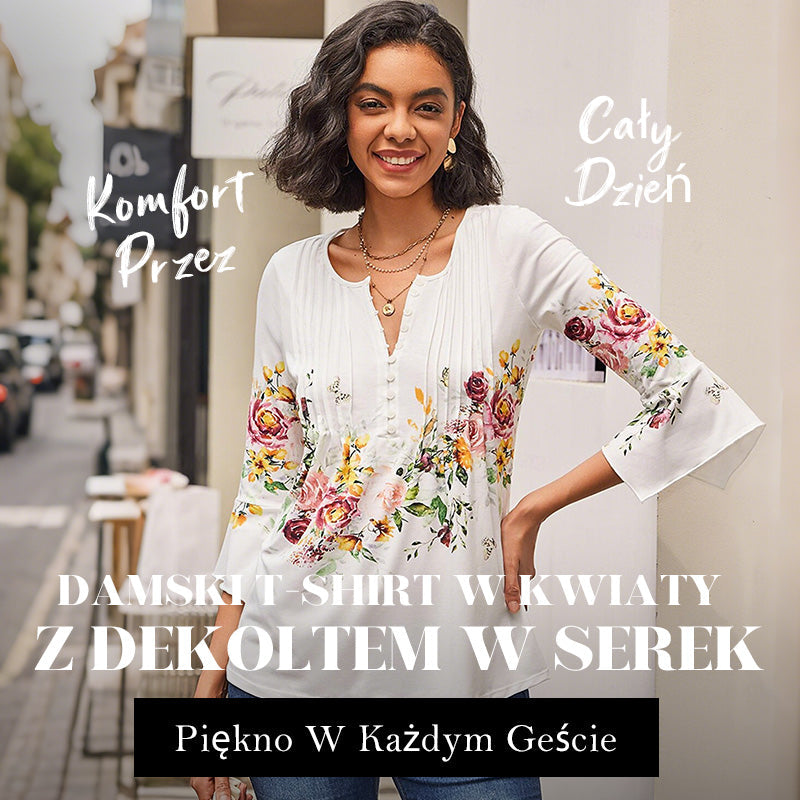 🌺 Női V-nyakú Mintás Ing✨