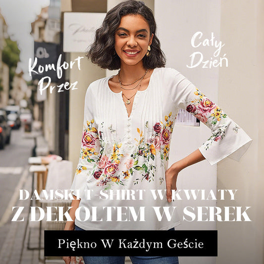 🌺 Női V-nyakú Mintás Ing✨