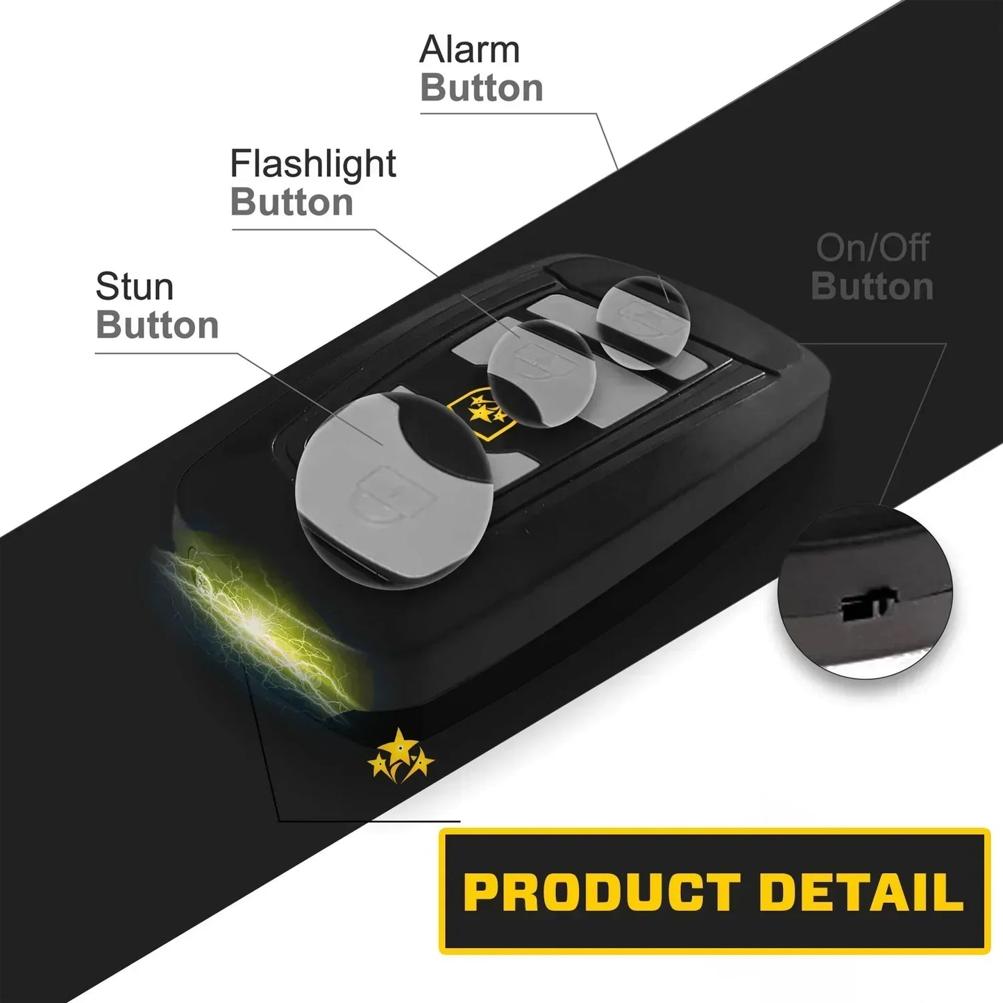 🔥 ⚡️ VOLTIC V77 3 az 1-ben sokkoló, zseblámpa és riasztó autós kulcstartó