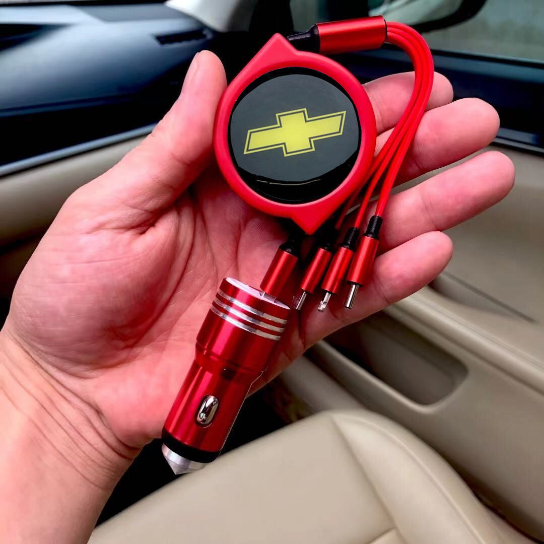 3 az 1-ben visszahúzható autós adatkábel + ingyenes autós töltő