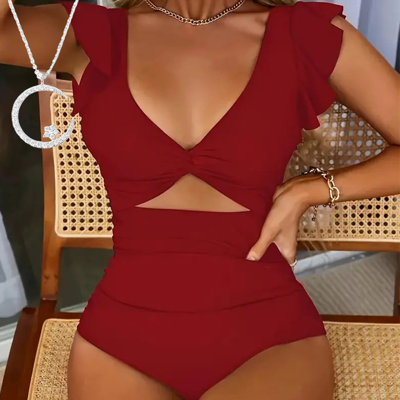 👙Szexi fürdőruha fodros betétekkel