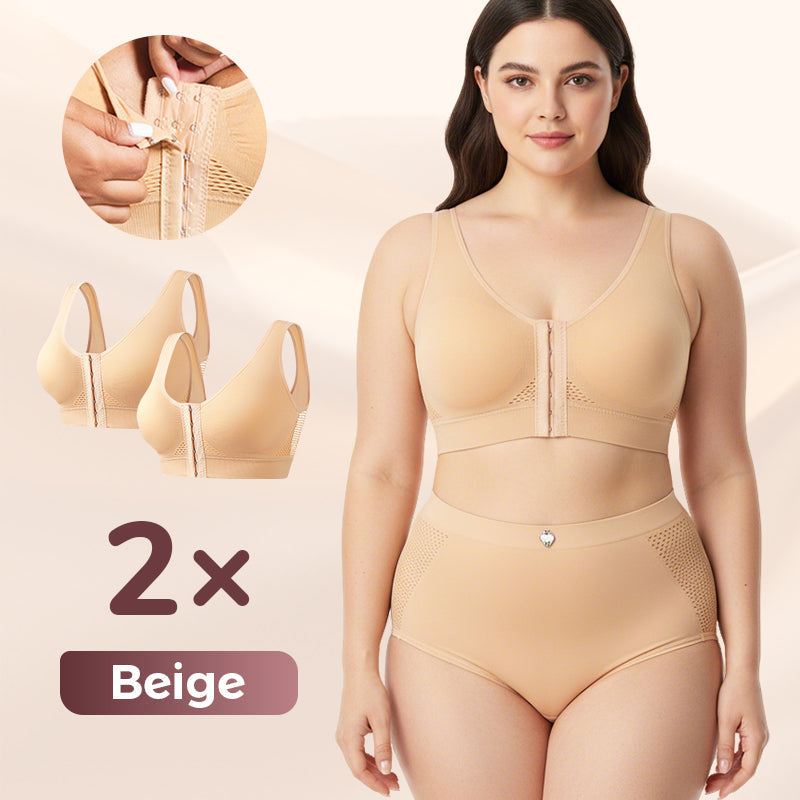 【✨ 1 + 1 ingyenes】Női merevítő nélküli, elölről záródó melltartó