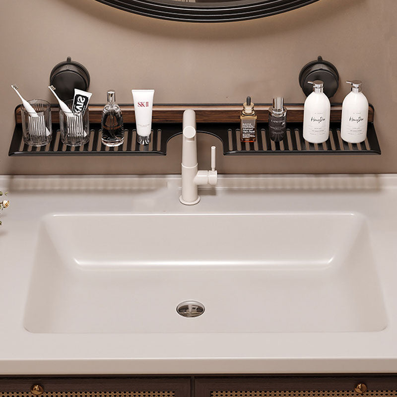 Dió színű alumínium csapteleptartó, fúrás nélkül: üreges lefolyó, erős és tartós