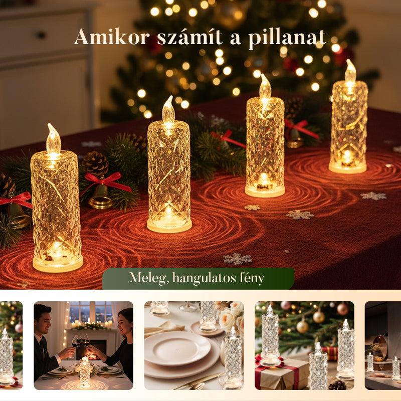 【✨1+2 ingyenes 】Romantikus, elemmel működő LED-es láng nélküli gyertyák