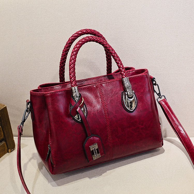 Γυναικεία δερμάτινη τσάντα μεγάλης χωρητικότητας-GR