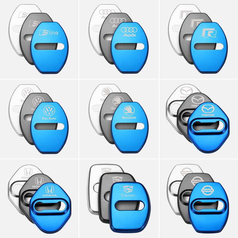 Forró Akció ✨50% Kedvezmény ✨Rozsdamentes Acél Korróziógátló Autó Ajtózár Védőburkolat 🔥4 db 🔥