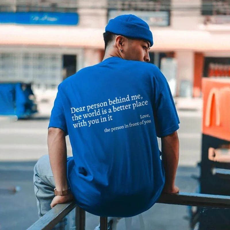 💥Új unisex póló "Kedves Ember A Mögöttem Áll" felirattal, nagy méretben, 2025-től