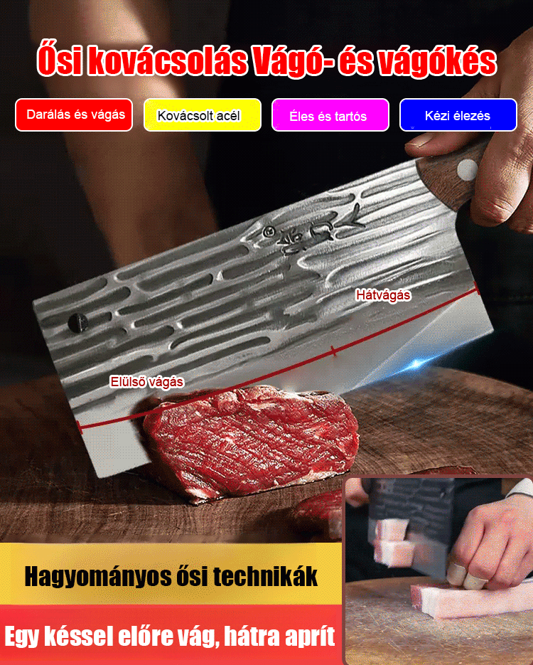 【Hagyományos kovácsolású】vágó- és szeletelőkés