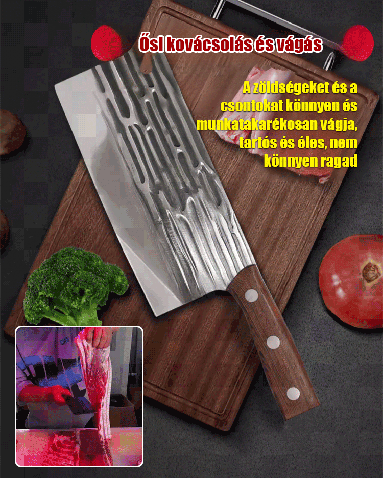 【Hagyományos kovácsolású】vágó- és szeletelőkés