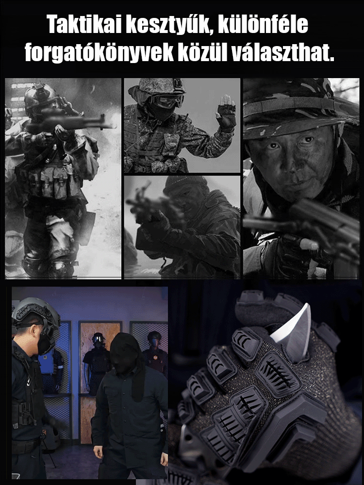 Vasverseny Mechanikus Páncél Pro Vágásálló Taktikai Kesztyű