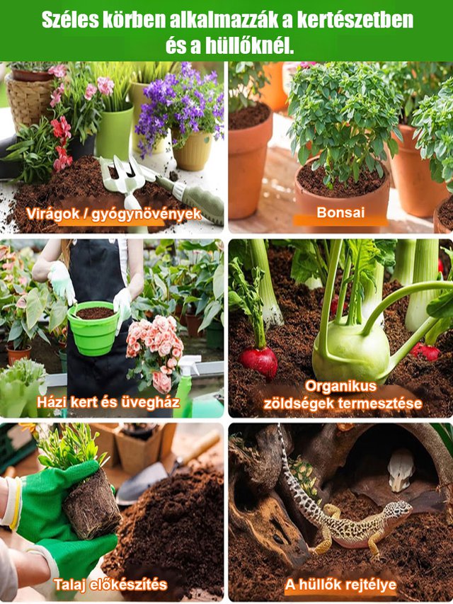 【Tíz évig nem igényel műtrágyázást】Kertészeti kókuszrost tápanyagföld