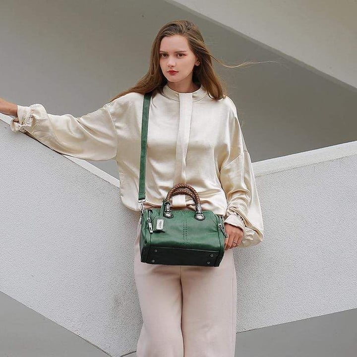 Γυναικεία δερμάτινη τσάντα μεγάλης χωρητικότητας-GR