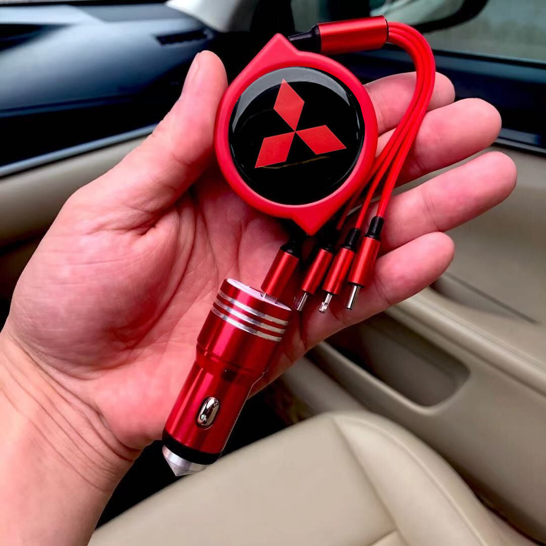 3 az 1-ben visszahúzható autós adatkábel + ingyenes autós töltő