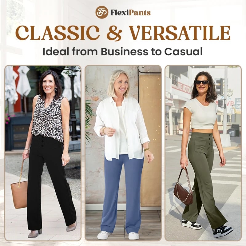 🔥49% KEDVEZMÉNY - 🔥- Magas Derekú, Rugalmas Női Lezser Nadrág