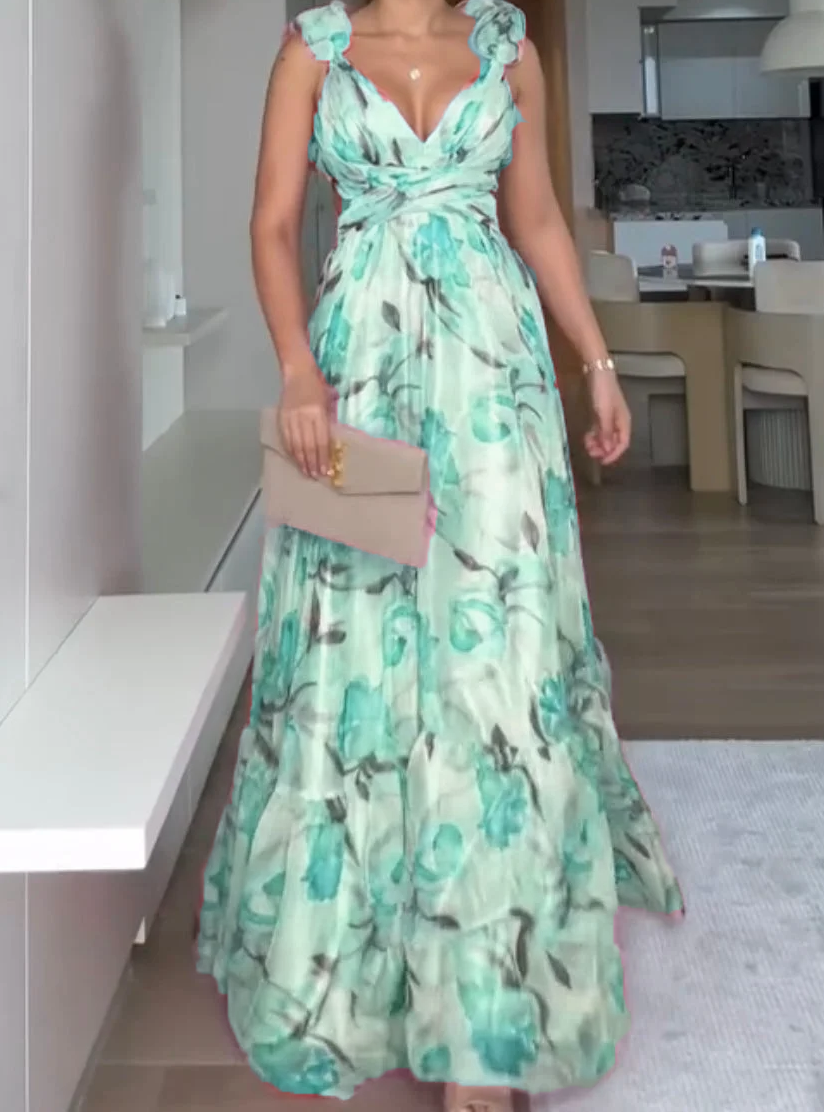 🍓Szexi és elegáns redős ruha mintával