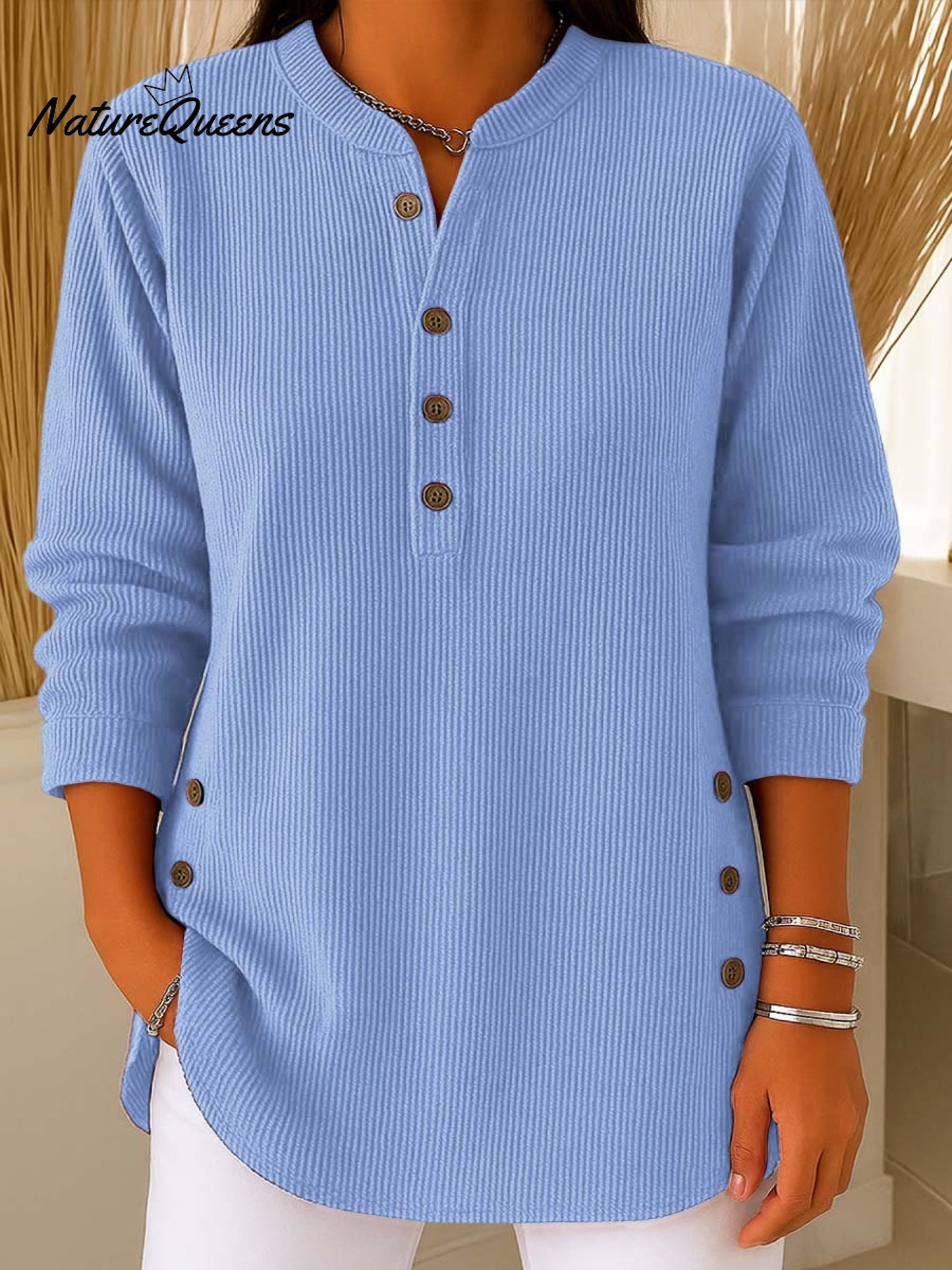 Női bő szabású, hosszú ujjú, egyszínű kötött pulóver