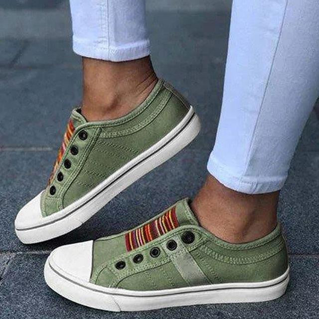 2025-ös új nyári ortopéd cipők Vintage Denim Slip On