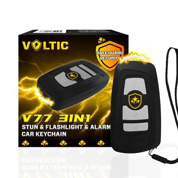 🔥 ⚡️ VOLTIC V77 3 az 1-ben sokkoló, zseblámpa és riasztó autós kulcstartó