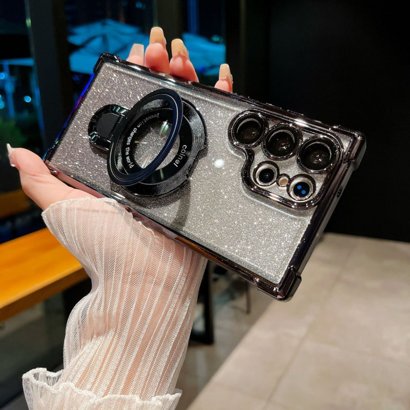 Mágneses gradiens mágneses csillogó mobiltelefon tokok Samsung S22/23/24 telefonhoz