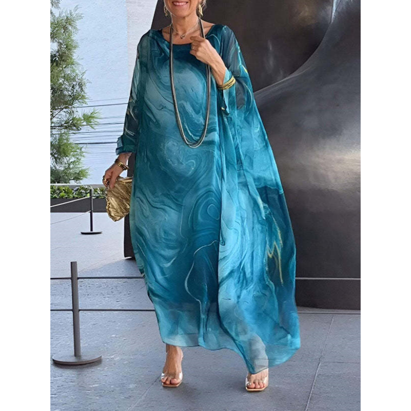 🔥Kiárusítás🔥Elegáns sifon ruha márványmintával