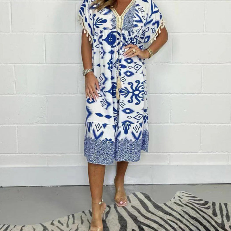 【S-4XL】💃Fringe Splicing hosszú ruha