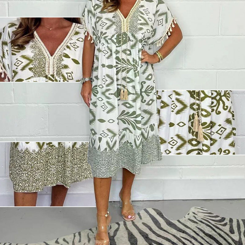 【S-4XL】💃Fringe Splicing hosszú ruha