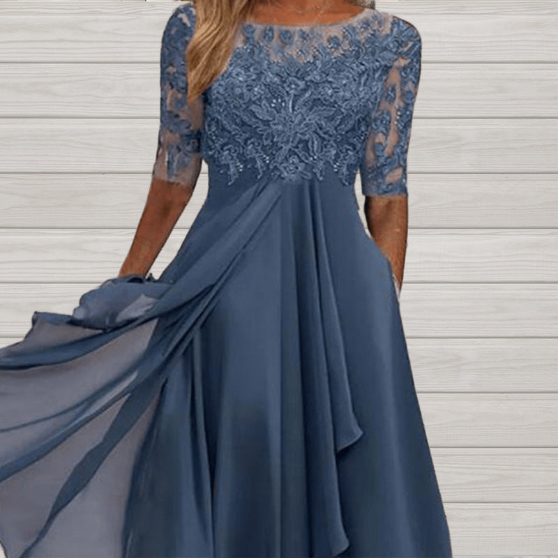 💖 Korlátozott példányszámú 💖 Elegáns hímzett hímzett koktél folyékony ruha