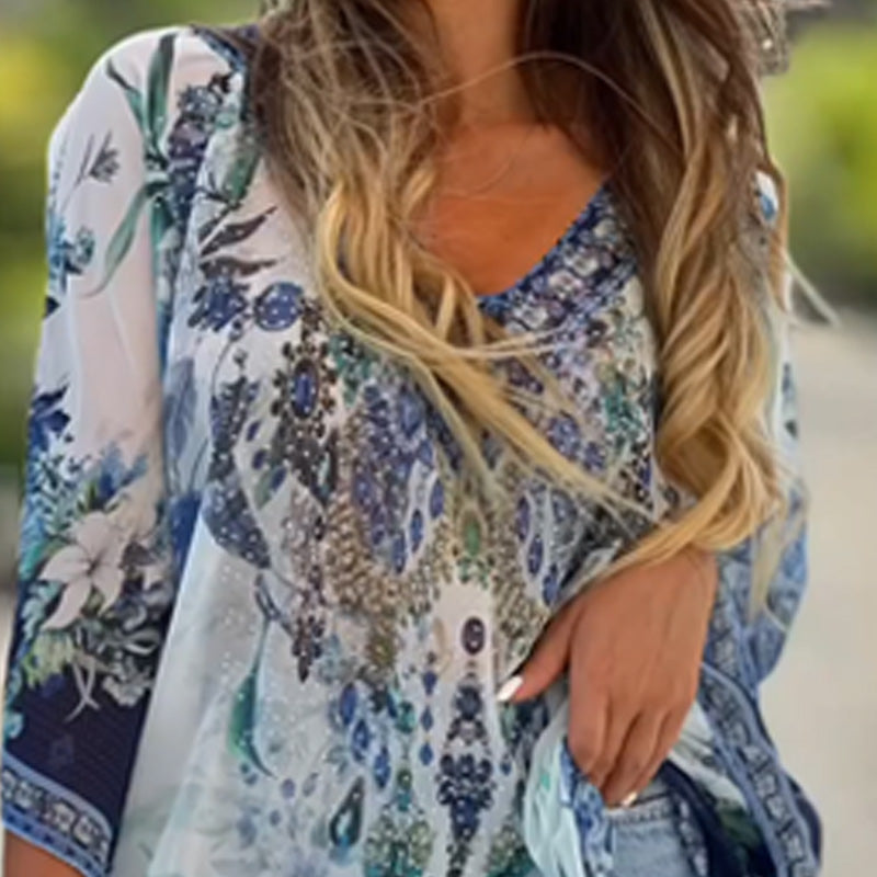 [S-5XL]🥰Cseh bő aszimmetrikus V-nyakú ruha