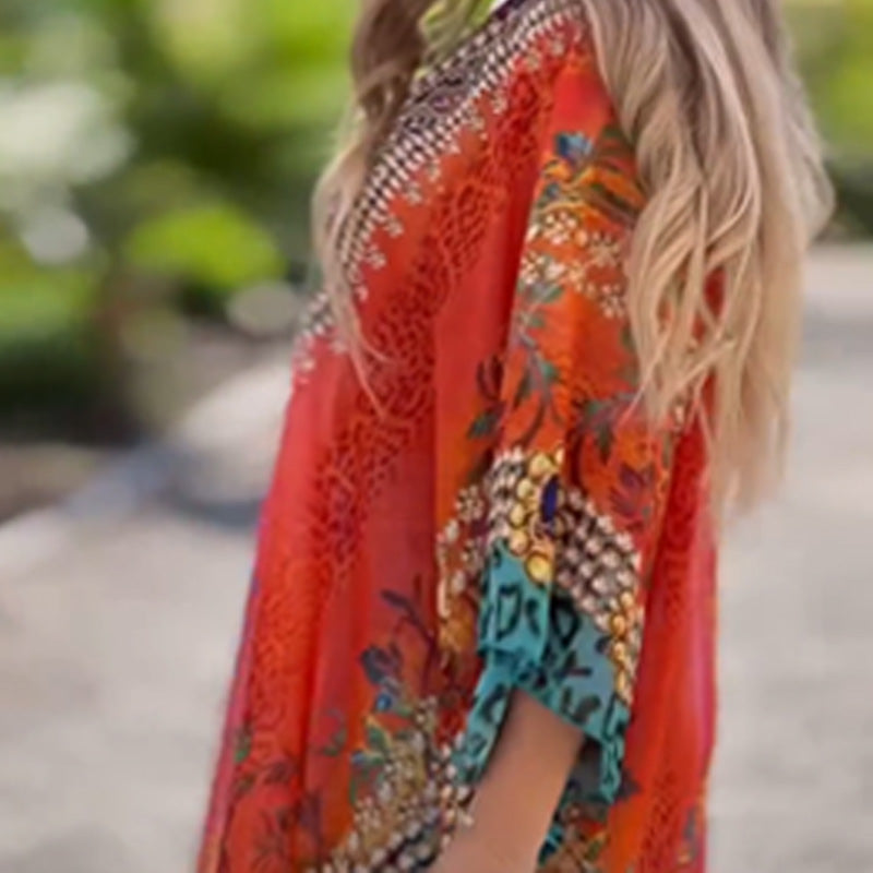 [S-5XL]🥰Cseh bő aszimmetrikus V-nyakú ruha