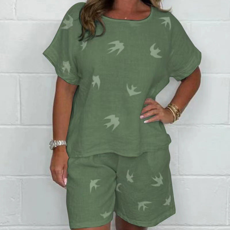 🌸Alkalmi nyomtatott kényelmi rövid ujjú öltöny【S-3XL】