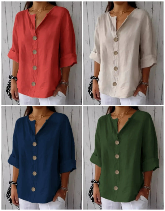 🔥Bő fazonú női gombos ing