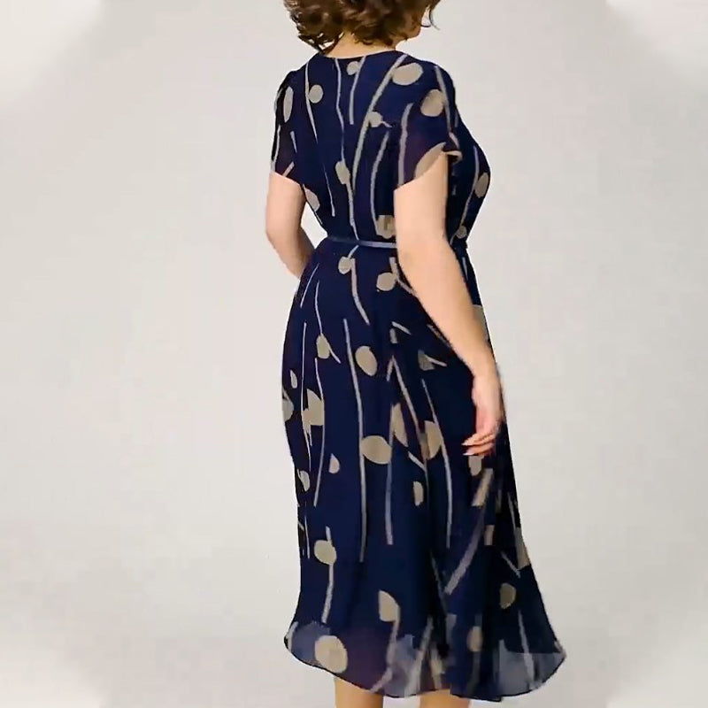 ✨Divat nagy pöttyös plusz plusz méretű ruha