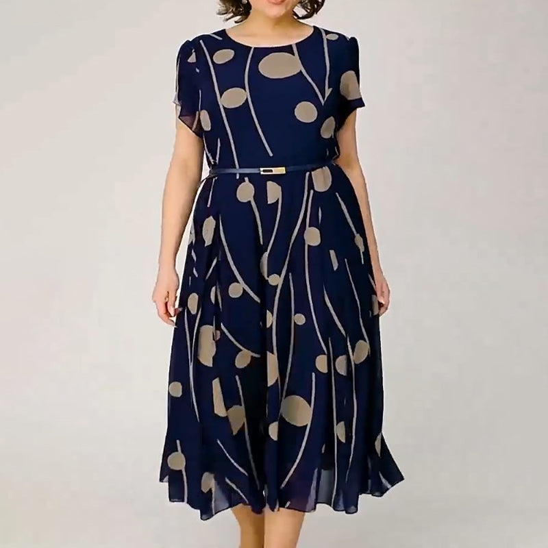 ✨Divat nagy pöttyös plusz plusz méretű ruha