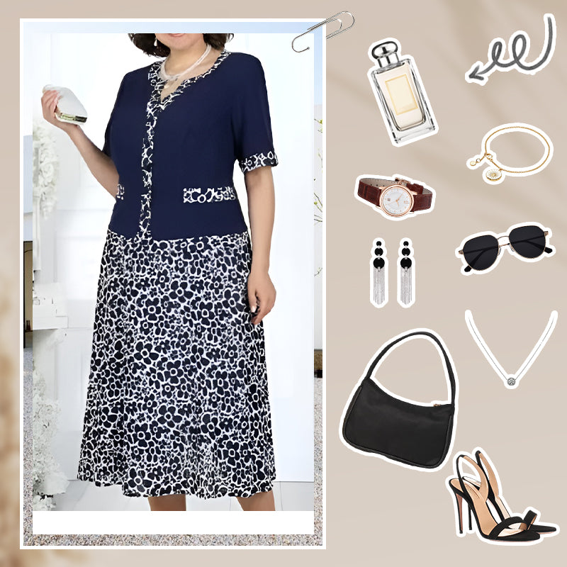 Elegáns, kétrészes, műszálas női ruha virágmintával