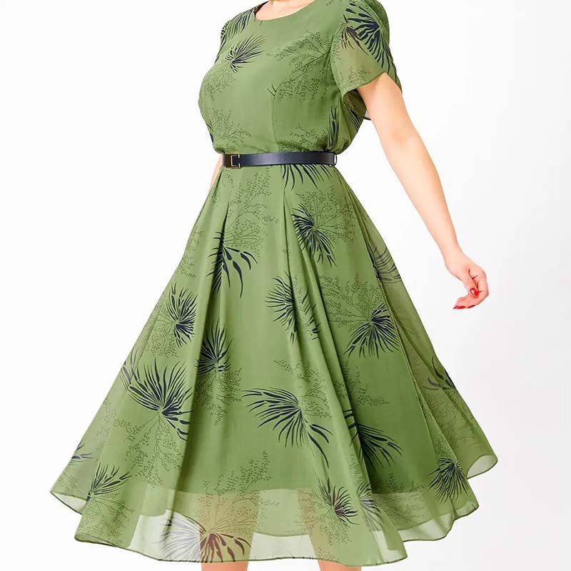 🔥 A vonalú ruha övvel | Virágmintás és nyári stílusú ruha