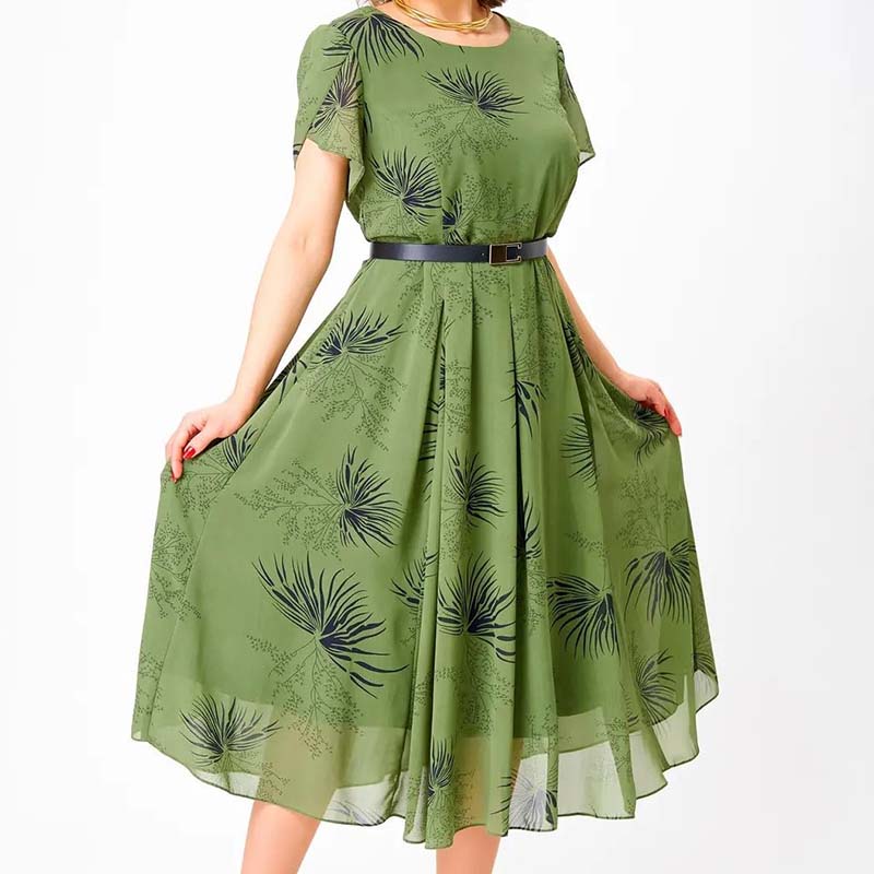 🔥 A vonalú ruha övvel | Virágmintás és nyári stílusú ruha