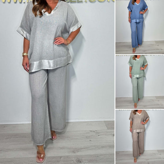 🌷💗Laza, kétrészes szett V-nyakkal