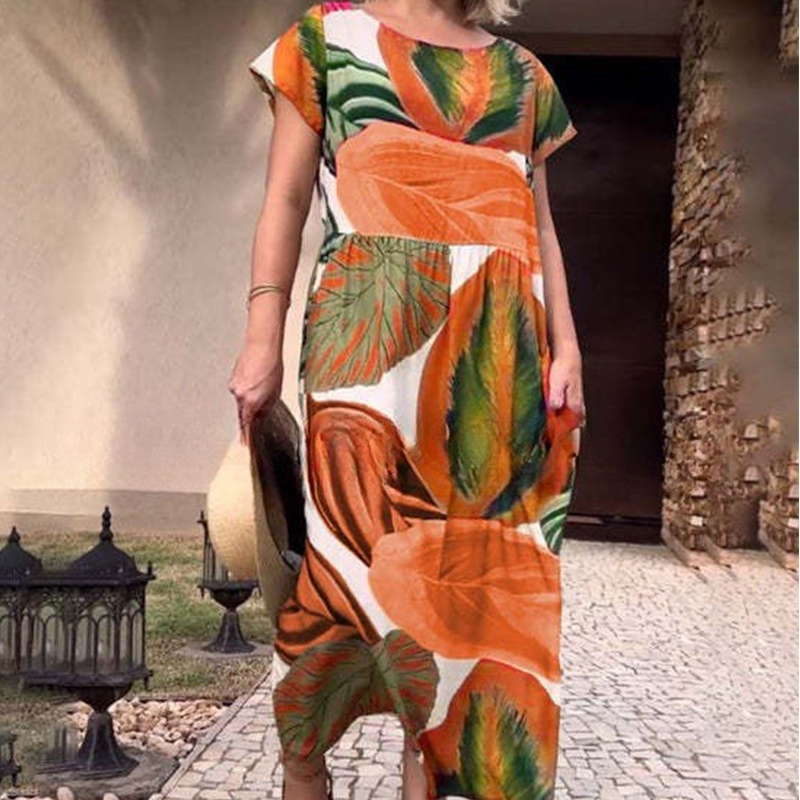 🌸 Nyomott oldalsó hasítékos, oldalsó hasítékos, rövid ujjú, rövid ujjú ruhák nőknek