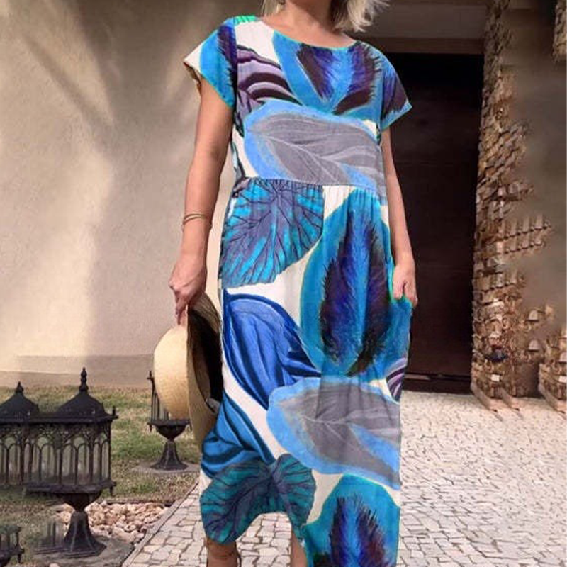 🌸 Nyomott oldalsó hasítékos, oldalsó hasítékos, rövid ujjú, rövid ujjú ruhák nőknek