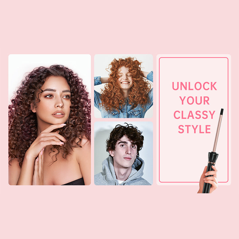 Ultravékony, 9 mm-es hajsütővas finom, dús, gyapjúszerű fürtökhöz