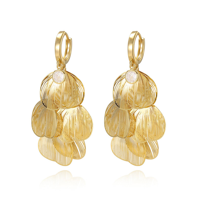 🍀Női fülbevaló levél alakú medállal