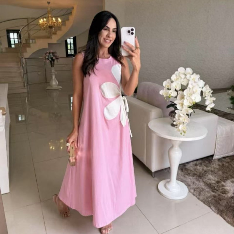 👗 Női ujjatlan ruha virágmintával 🌸