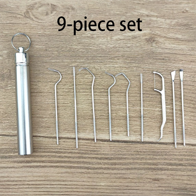 🦷Rozsdamentes acél fogpiszkáló készlet